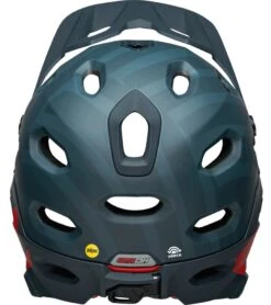 Bell Super DH Spherical MIPS Downhill-Helm - Prism Mat Blue/crims -Sportausrüstung 210178055 Bell Super DH Spherical mountain helmet prime matte blue crimson back