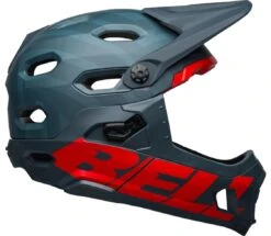 Bell Super DH Spherical MIPS Downhill-Helm - Prism Mat Blue/crims -Sportausrüstung 210178055 Bell Super DH Spherical mountain helmet prime matte blue crimson right