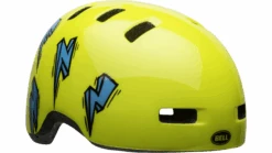Bell Lil Ripper Kinder Fahrradhelm - Hi-viz/blue Bolt -Sportausrüstung 210208015 bell lil ripper youth helmet bolt gloss hi viz front right