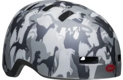 Bell Lil Ripper Kinder Fahrradhelm - Camosaurus -Sportausrüstung 210208027 bell lil ripper camosaurus matte gray silver front right