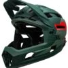 Bell Super Air R Spherical MIPS Downhill/BMX Race Helm- Mat/gloss Green/infrared -Sportausrüstung 210218010 Bell Super Air R Spherical matte gloss green infrared front left main