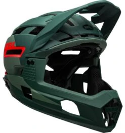 Bell Super Air R Spherical MIPS Downhill/BMX Race Helm- Mat/gloss Green/infrared -Sportausrüstung 210218010 Bell Super Air R Spherical matte gloss green infrared front right