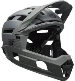Bell Super Air R Spherical MIPS Downhill/BMX Race Helm- Mat/gloss Gray -Sportausrüstung 210218019 Bell Super Air R Spherical matte gloss grays front right