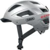 ABUS Hyban 2.0 LED Fahrradhelm - Signal Silver Shiny -Sportausrüstung ABUS Hyban 2 0 Led Fahrradhelm signal silver shiny 1