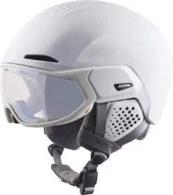 Alpina ALTO V Visier Skihelm - White Mat