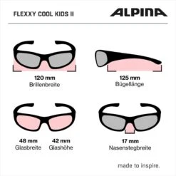 Alpina Flexxy Cool Kids II - Pink Rose Gloss -Sportausrüstung Alpina Flexxy Cool Kid 2 Kindersonnenbrille z abmessungen 2