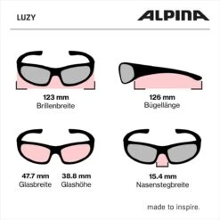 Alpina Luzy Kinder-Sonnenbrille - Rose Gloss -Sportausrüstung Alpina Luzy Sonnenbrille zz Abmessungen 2