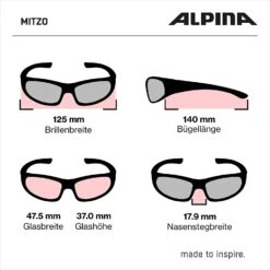 Alpina Mitzo Kinder-Sonnenbrille - Black Gloss -Sportausrüstung Alpina Mitzo Kindersonnenbrille black 5
