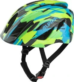 Alpina Pico Kinder Fahrradhelm - Neon Green-blue-gloss (glänzend)