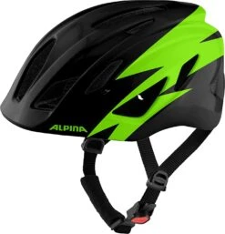 Alpina Pico Kinder Fahrradhelm - Black-green Gloss (glänzend)