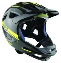 CASCO MTBE Fullface Downhill-Helm - Schwarz-Carbon Neon 8 CASCO MTBE Fullface Downhill-Helm - Schwarz-Carbon Neon -Sportausrüstung CASCO MTBE FullFace Black Olive Neon Carbon Shiny persp cmyk 300dpi 04 1457
