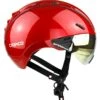 CASCO Roadster Plus Visier Fahrradhelm - Rot Glanz -Sportausrüstung CASCO ROADster Plus Glossy Red Visor Sunset side rgb 04 3628