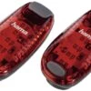 Hama Clip Lights Rücklicht 2er Set - Red -Sportausrüstung Hama Klemmlicht LED Ruecklicht Rucksack Fahrradhelm Kleidung rot 1