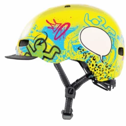 Nutcase Little Nutty Mips Fahrradhelm "YO!" -Sportausrüstung NC21 LN ExpressYoself leftside visor 1024x1024 1