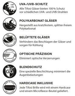 TIFOSI Mira Sportbrille-Black White -Sportausrüstung Tech Tifosi Glastechnologie