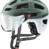 Uvex Finale Visor Vario Visier Fahrradhelm - Moss Green-cloud Matt -Sportausrüstung uvex finale visor v Fahrradhelm mit selbsttoenendem Visier moos green mat 1