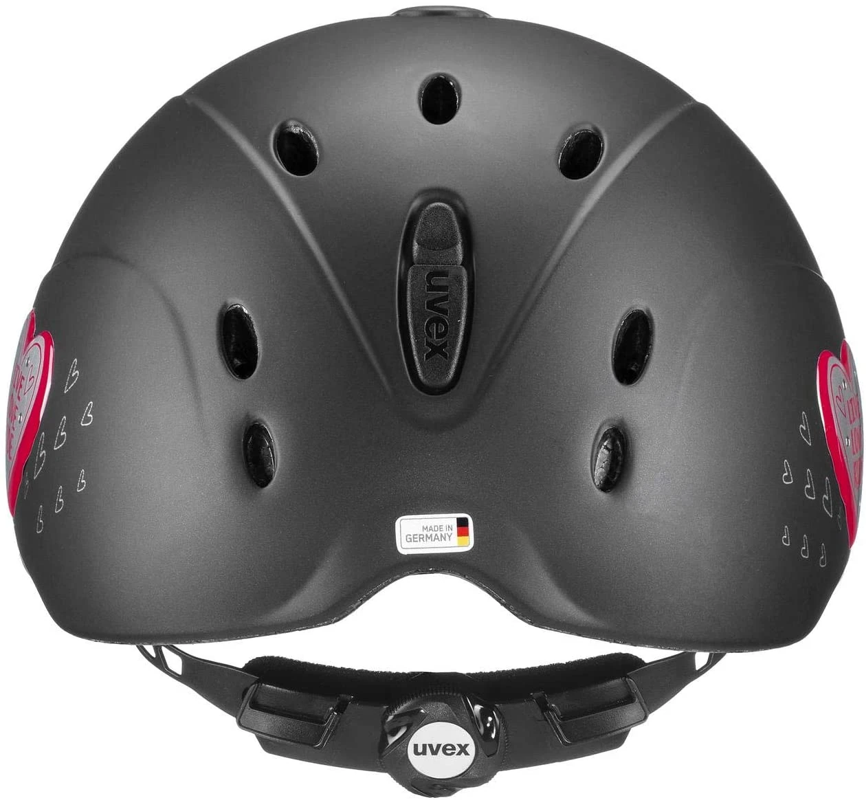 Uvex Onyxx Kinderreithelm - Glamour Black Pink Mat 5 Uvex Onyxx Kinderreithelm - Glamour Black Pink Mat – Bild 3
