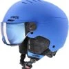 Uvex Rocket Jr. Visor Visier Kinder-Skihelm - Blue Mat -Sportausrüstung uvex rocket jr visor visier kinderskihelm blue mat 1