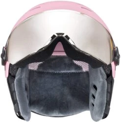 Uvex Rocket Jr. Visor Visier Kinder-Skihelm - Pink Confetti Mat -Sportausrüstung uvex rocket jr visor visier kinderskihelm pink confetti mat 3a