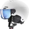 Uvex Rocket Jr. Visor Visier Kinder-Skihelm - White Black Mat 2 Uvex Rocket Jr. Visor Visier Kinder-Skihelm - White Black Mat -Sportausrüstung uvex rocket jr visor visier kinderskihelm white black mat 1