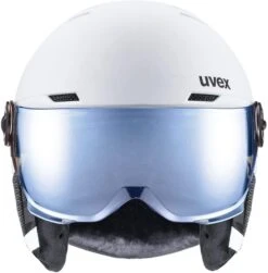 Uvex Rocket Jr. Visor Visier Kinder-Skihelm - White Black Mat -Sportausrüstung uvex rocket jr visor visier kinderskihelm white black mat 2