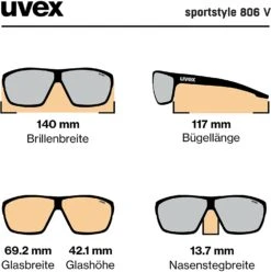 Uvex Sportstyle 806 V Vario Sportbrille - White -Sportausrüstung uvex sportstyle 806 V selbsttoenende Sportbrille Vollrahmen black mat 6 1