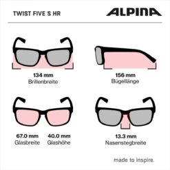 Alpina Twist Five S HR V Sportbrille - Moon-grey-matt -Sportausrüstung z Alpina Twist Five S HR V Sportbrille small zz Abmessungen 1